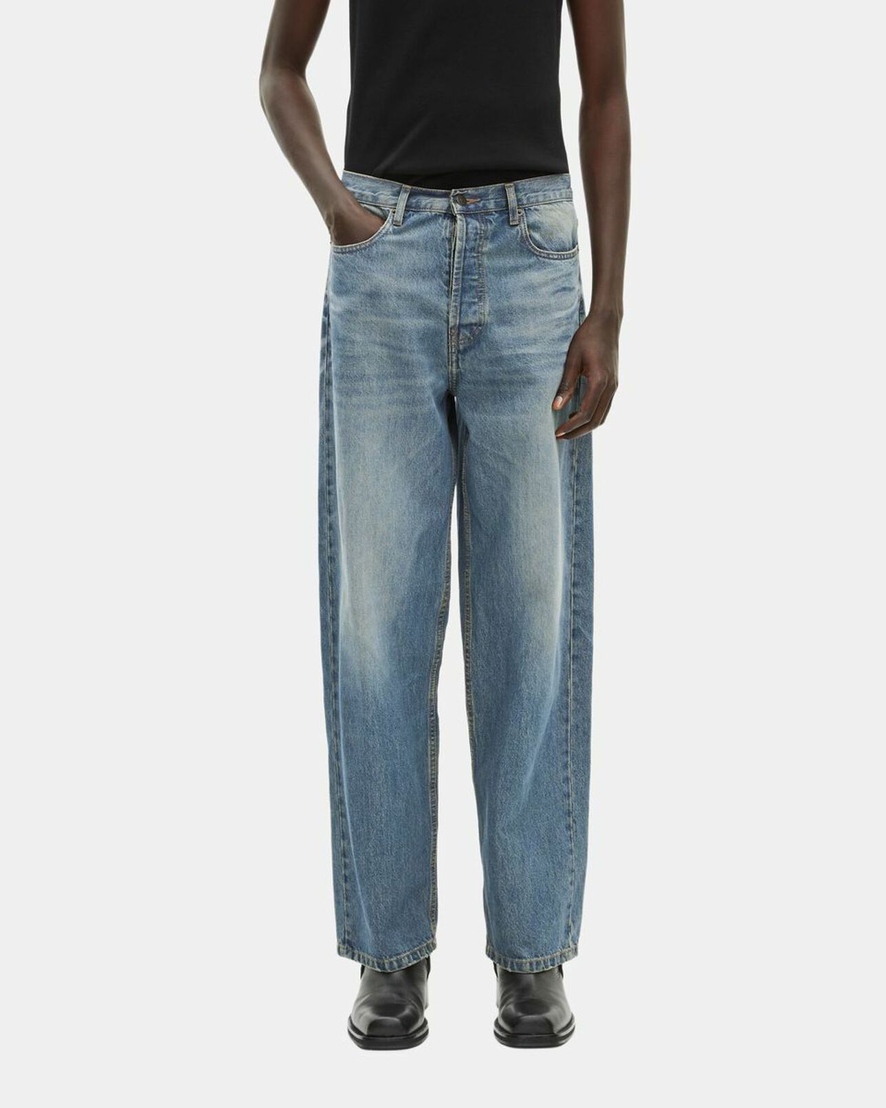 The Kooples MEN USED RAPIECE light blue straight jeans