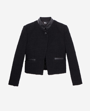 The Kooples FEMME BLACK veste courte noire en tweed
