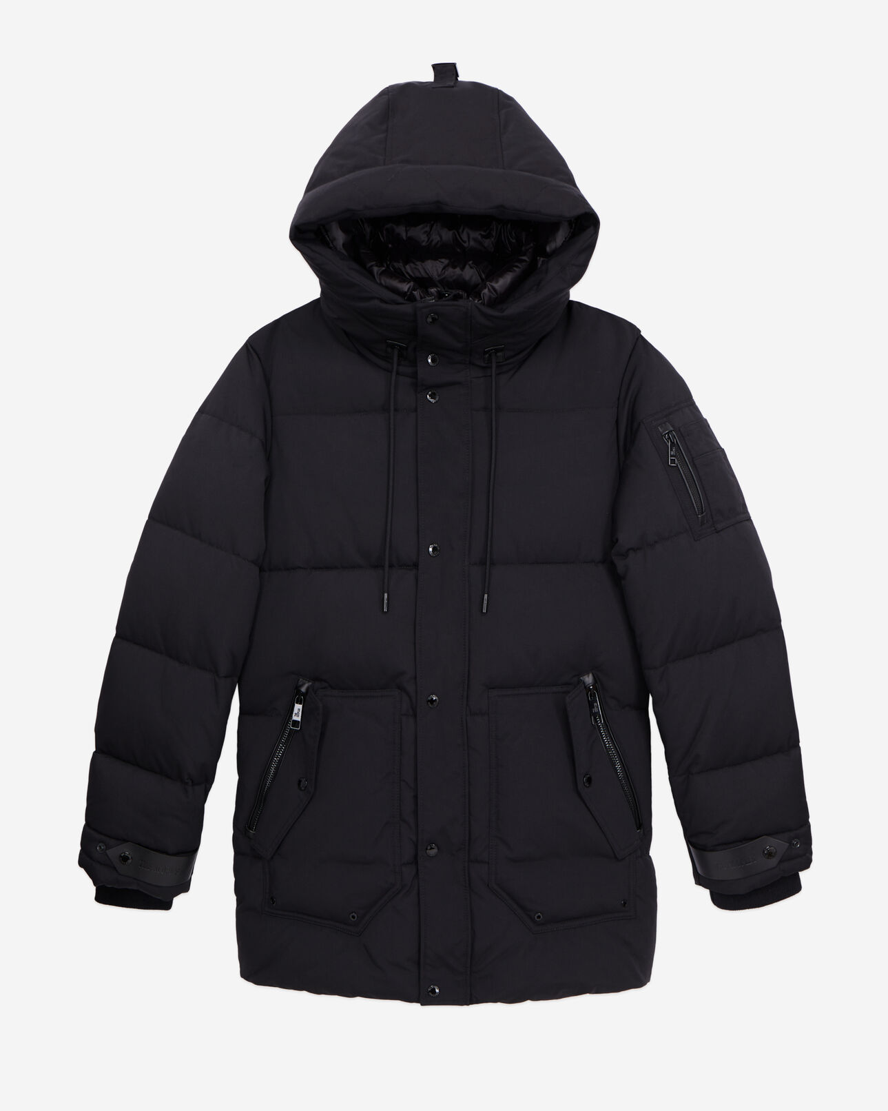The Kooples MEN BLACK black hooded parka