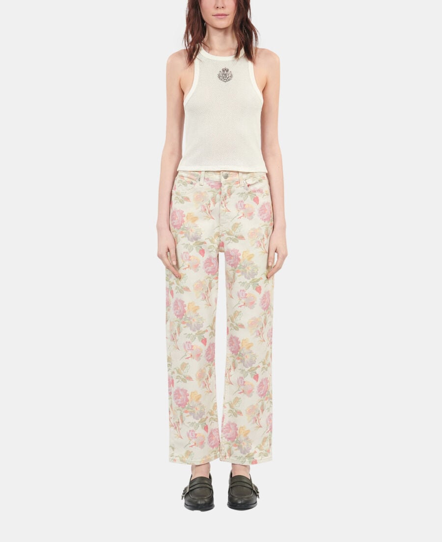 The Kooples F ECRU blazon ecru tank top