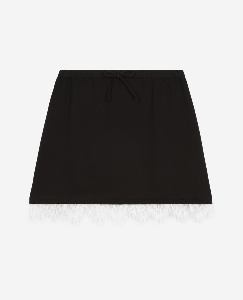 The Kooples F BLACK short skirt with black lace