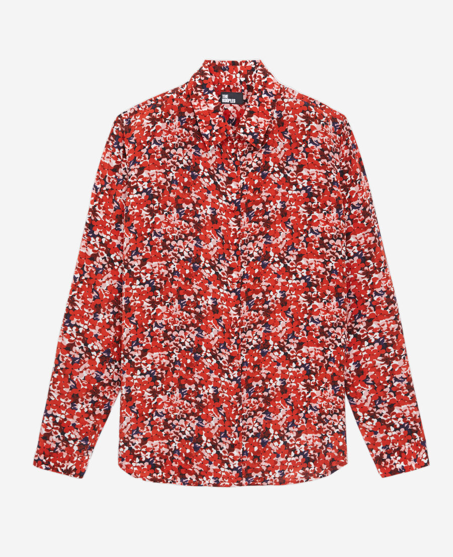 The Kooples FEMME RED chemise rouge imprim&eacute; fleuri