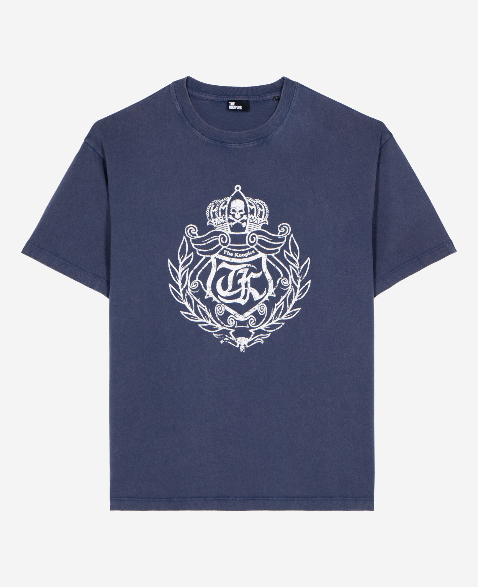 The Kooples MEN DARK NAVY navy crest screen print t-shirt