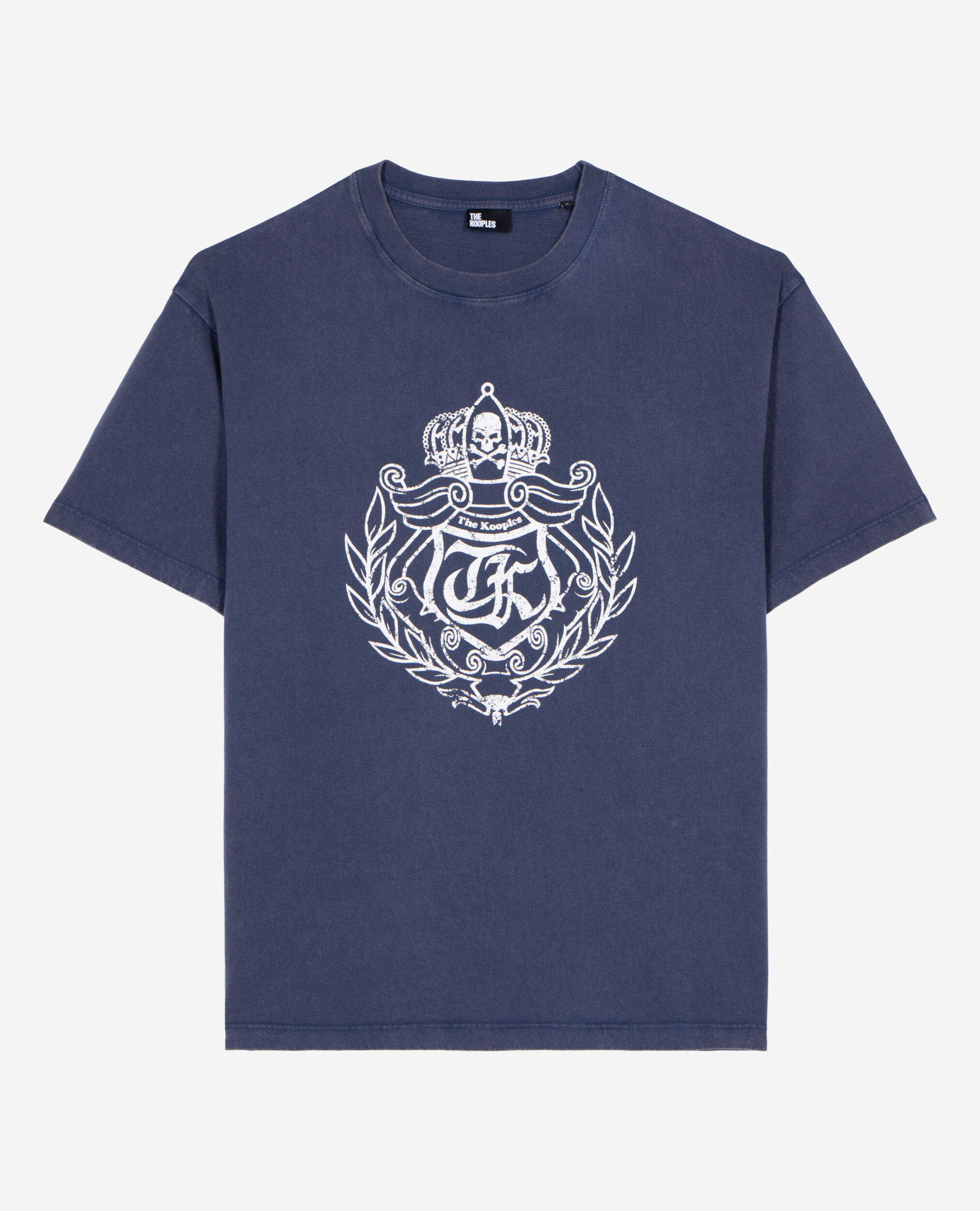Navy crest screen print T-shirt, DARK NAVY, hi-res image number null
