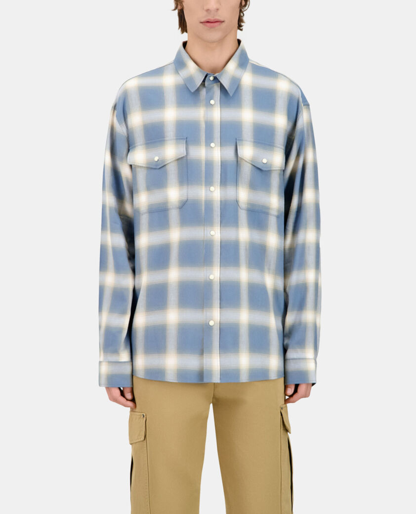 The Kooples HERREN BLUE GREY kariertes hemd