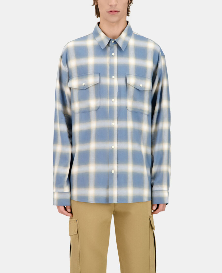 The Kooples HERREN BLUE GREY kariertes hemd