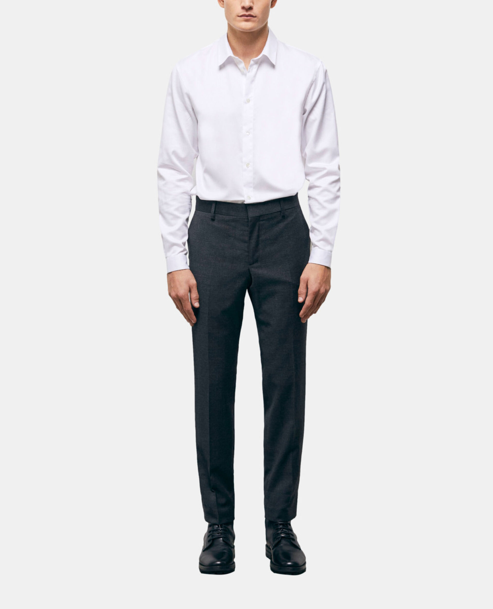 Black wool suit pants, BLACK, hi-res image number null