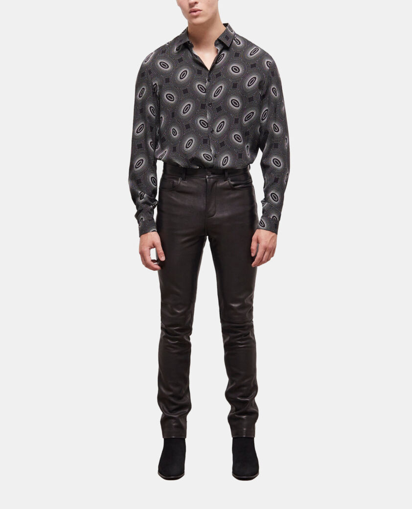 The Kooples HERREN BLACK schwarze slim-fit-hose aus leder