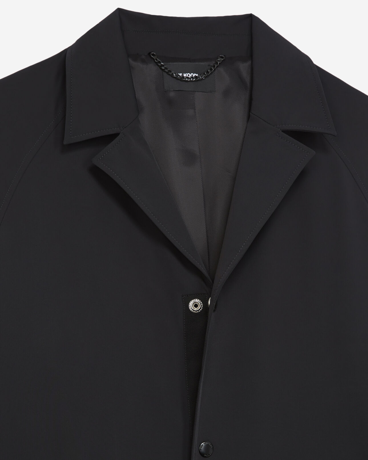 The Kooples HOMME BLACK trench fluide noir à boutons-pression