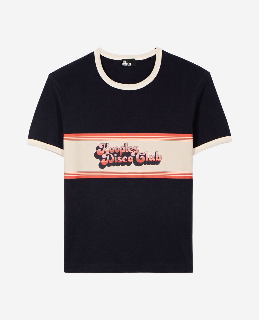 The Kooples WOMEN DARK NAVY t-shirt with navy screen print