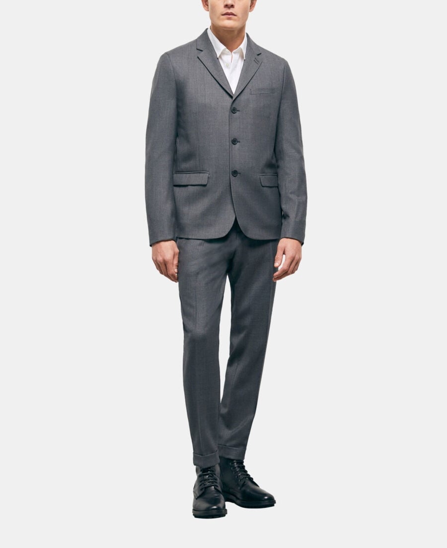 The Kooples MEN GREY gray wool suit jacket
