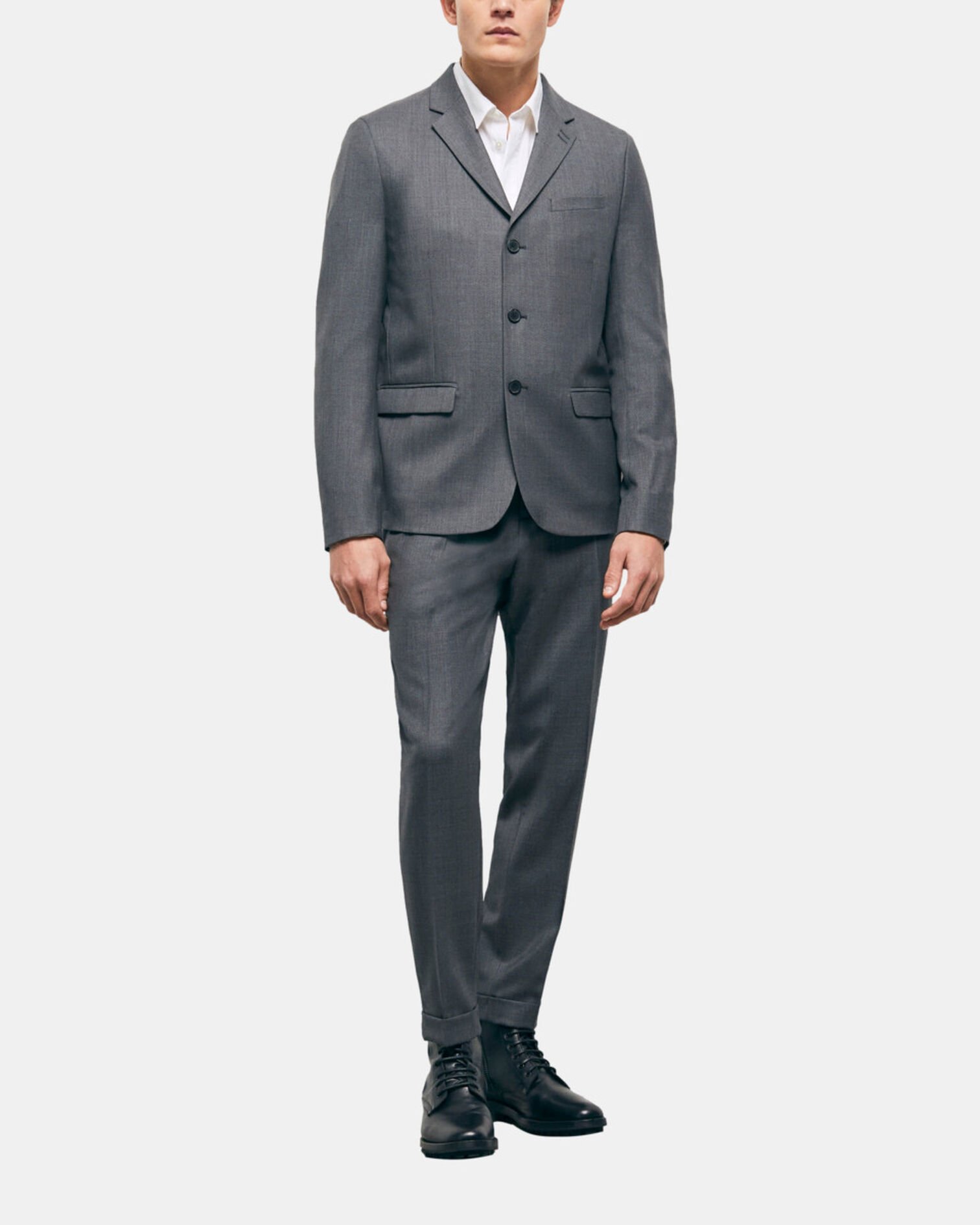 Gray wool suit jacket, GREY, hi-res image number null