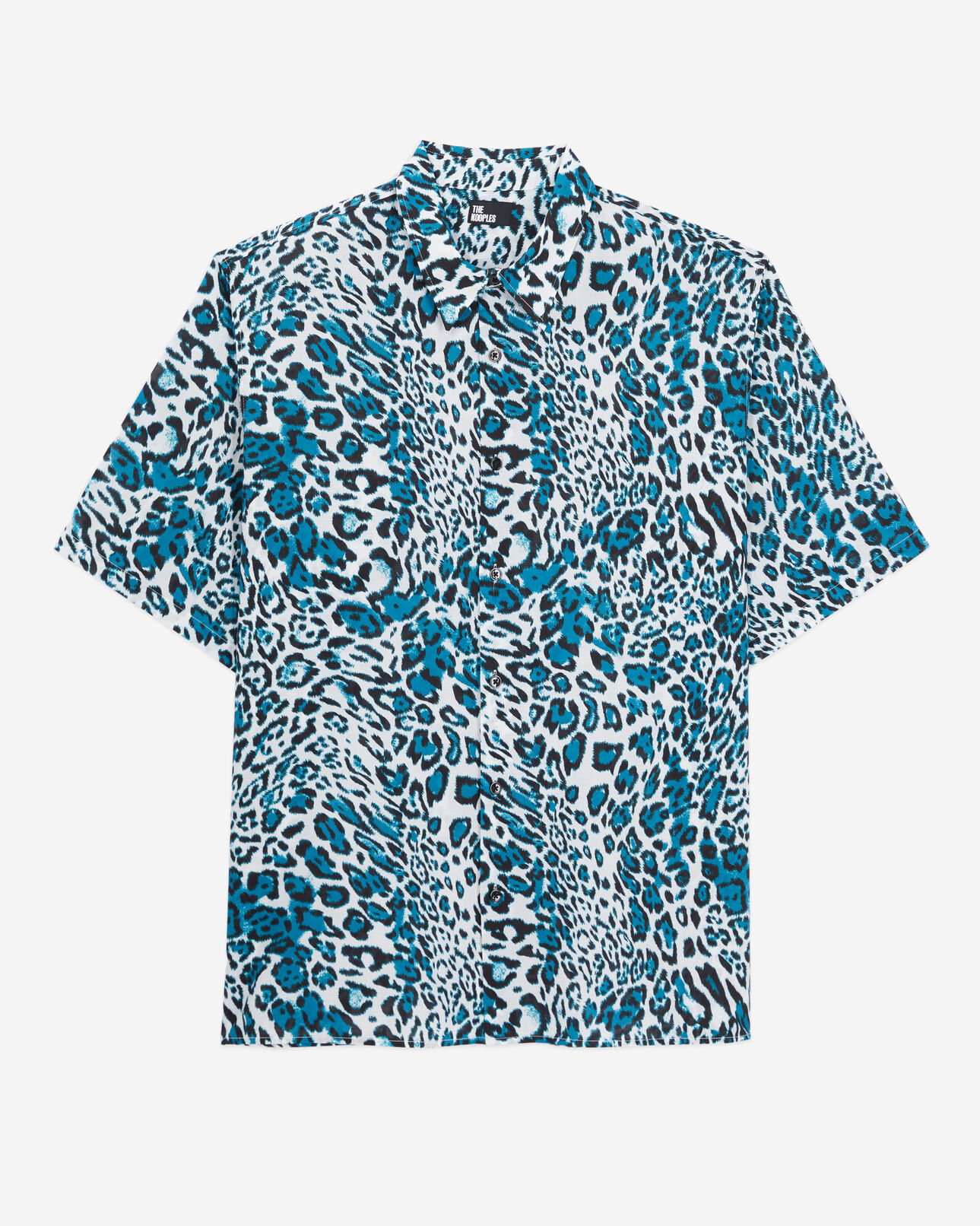 The Kooples HOMME BLUE WHITE chemise imprimée manches courtes en coton