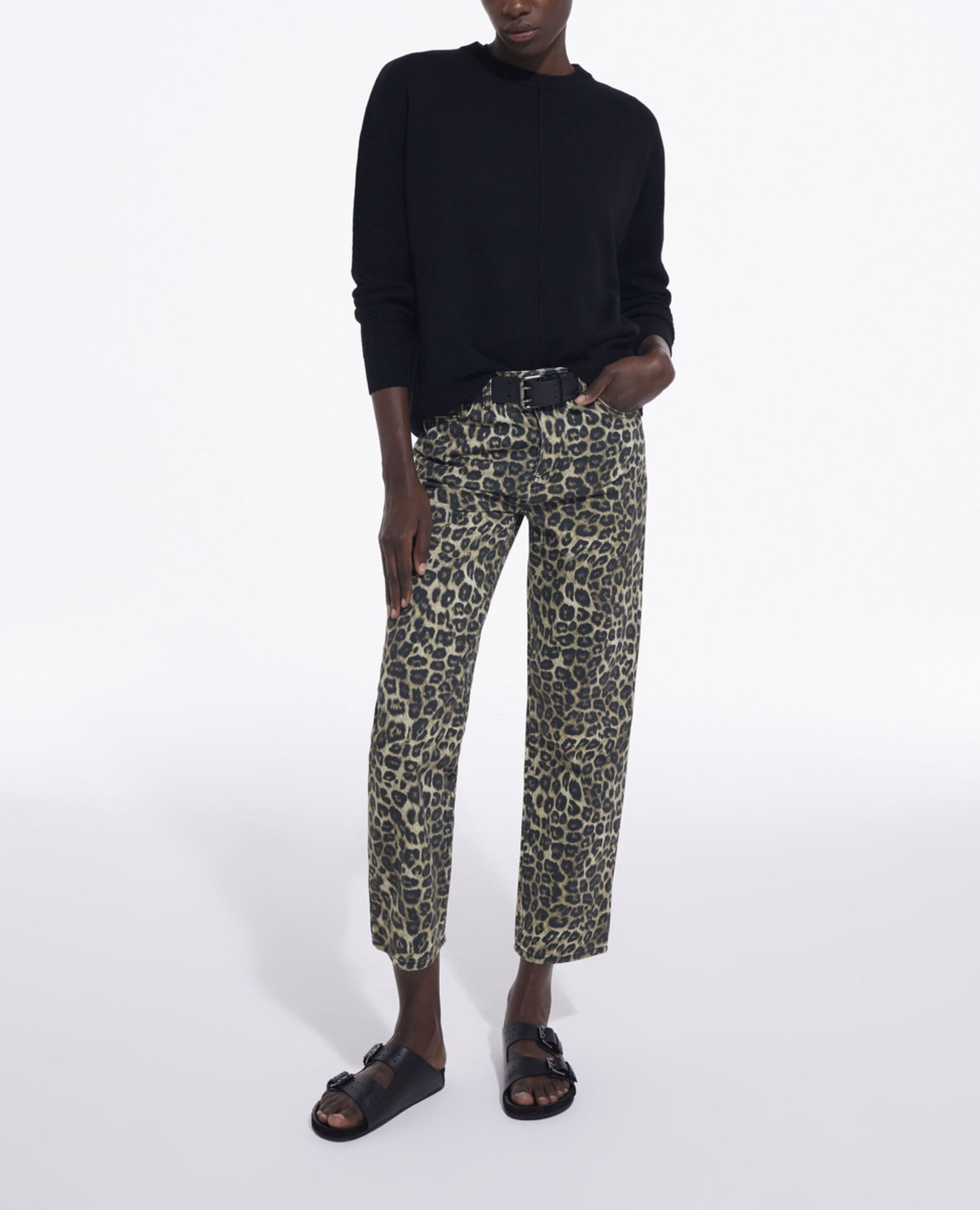 Black wool sweater, BLACK, hi-res image number null