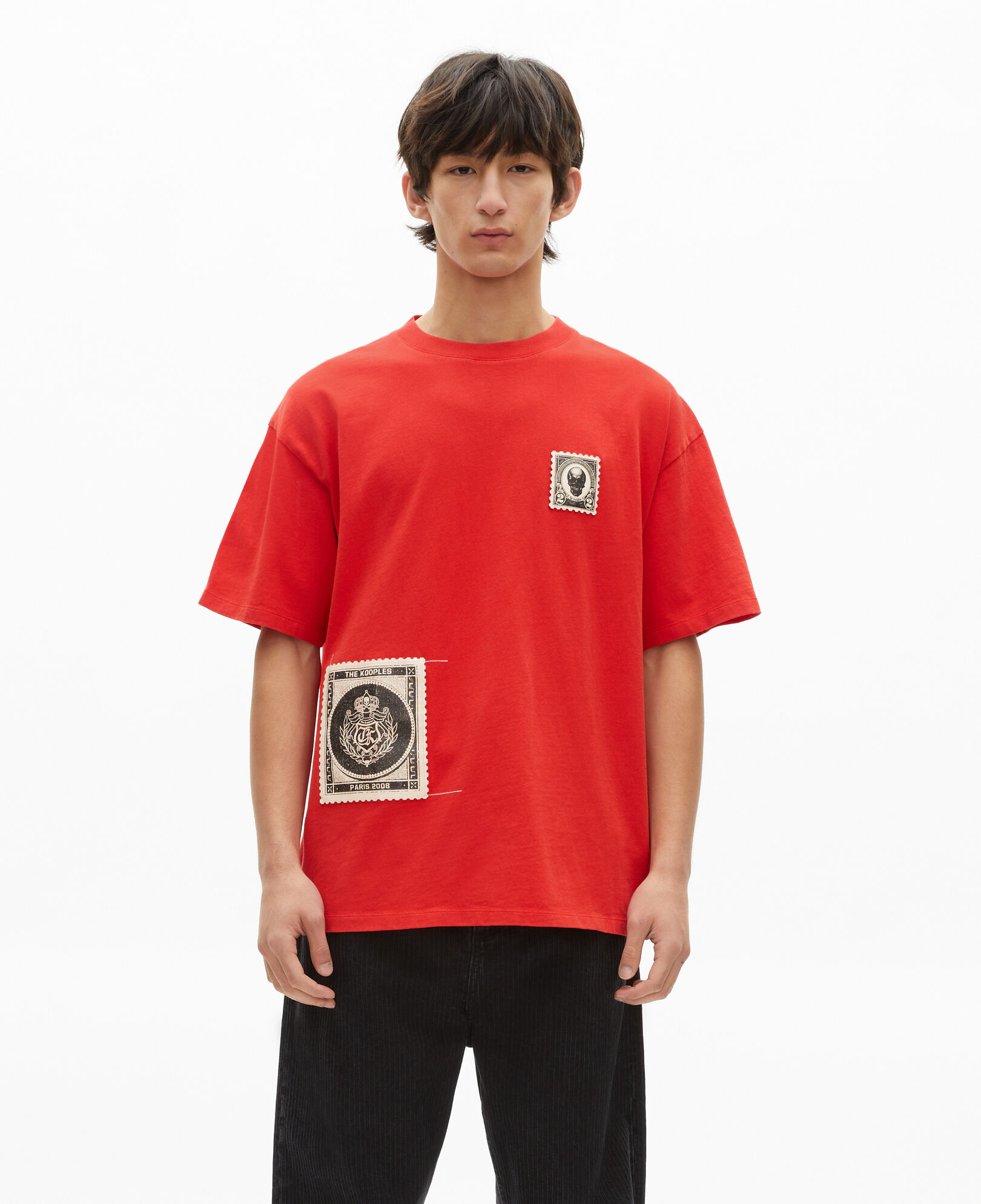 The Kooples HOMBRE RED camiseta parches roja