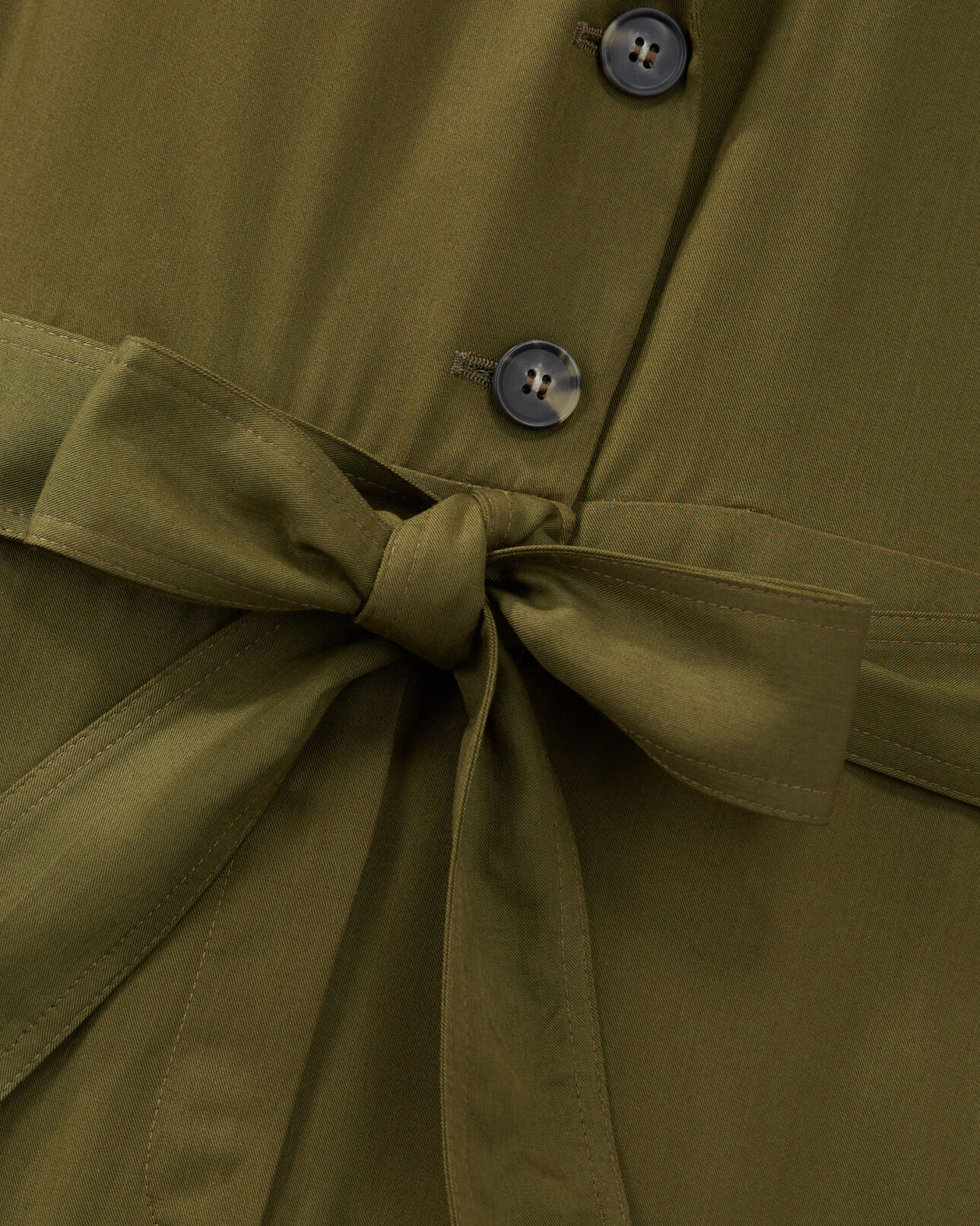 The Kooples WOMEN KAKI belted khaki tencel playsuit