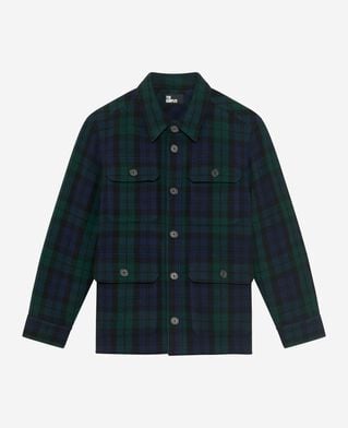 The Kooples HOMME GREEN / BLACK surchemise en tartan vert foncé