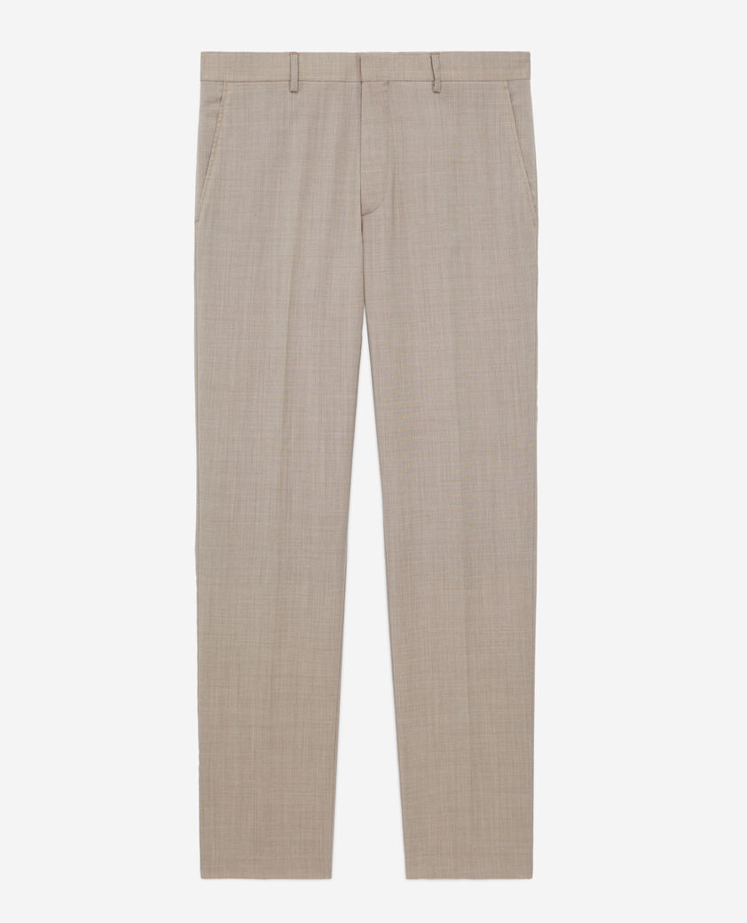 The Kooples MEN BEIGE MELANGE beige end-on-end wool suit pants