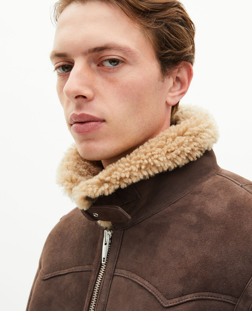 The Kooples HOMME BROWN peau lain&eacute;e marron