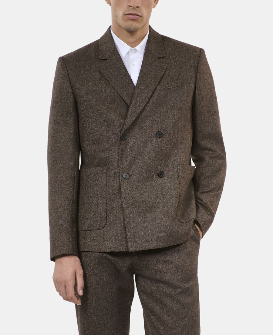 The Kooples HOMBRE BROWN chaqueta traje marr&oacute;n lana