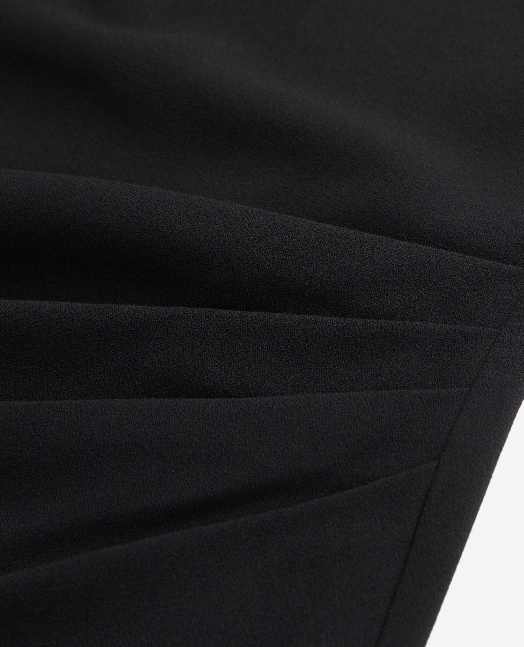 Vestido corto negro crepé cremallera, BLACK, hi-res image number null