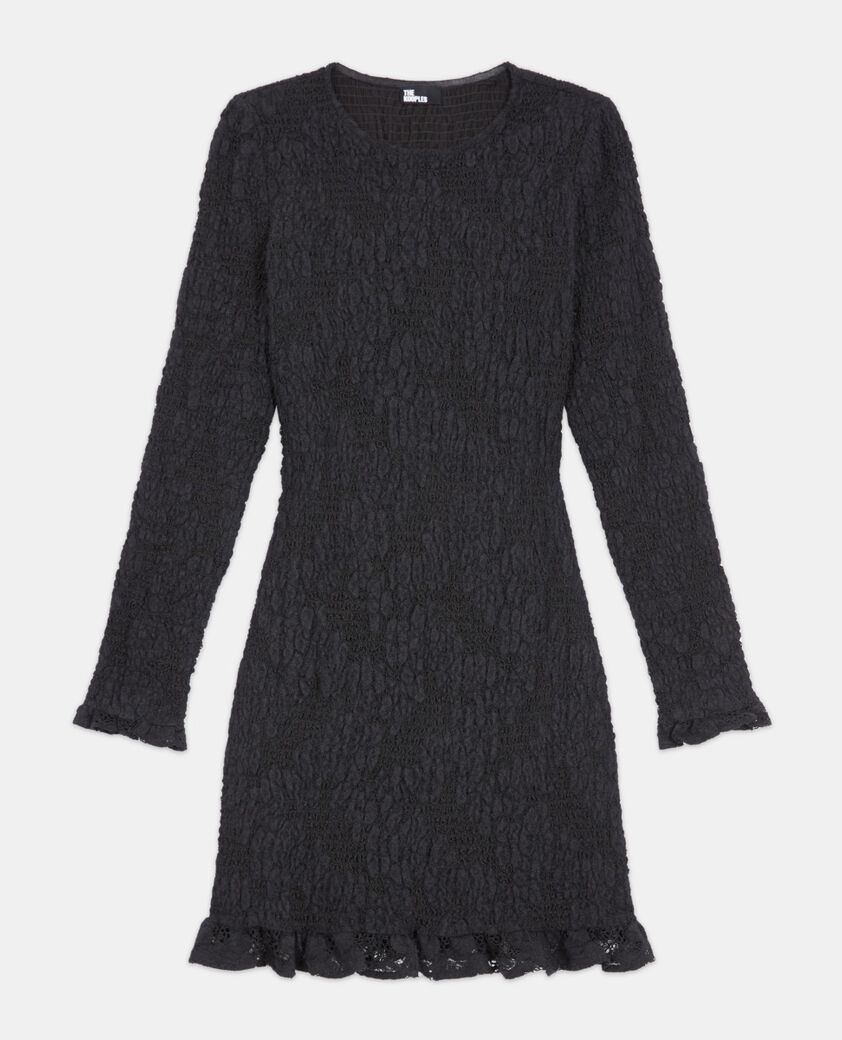 The Kooples FEMME BLACK robe courte en dentelle noire