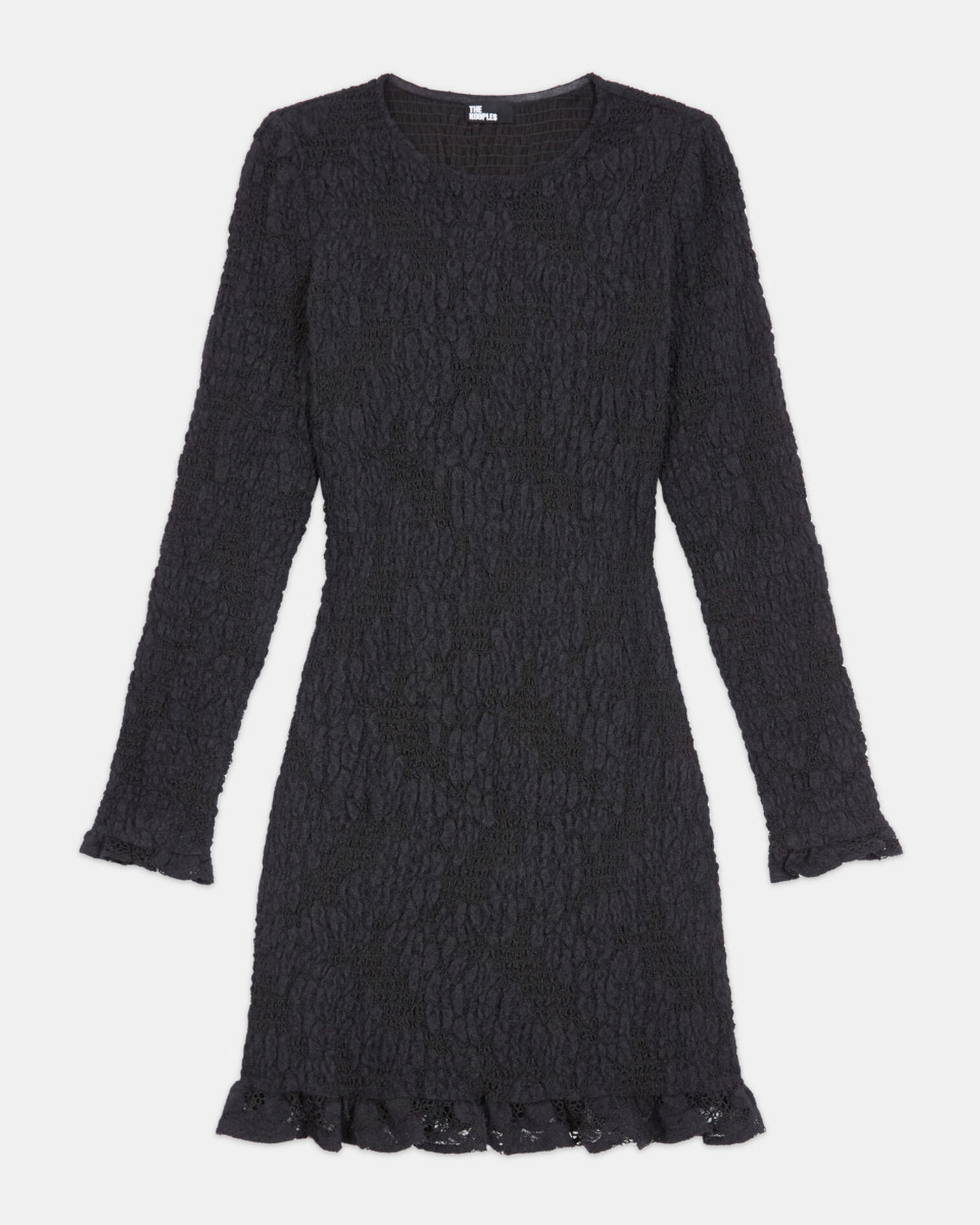 Short black lace dress, BLACK, hi-res image number null