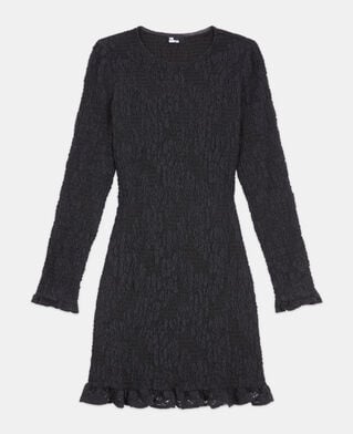 The Kooples FEMME BLACK robe courte en dentelle noire