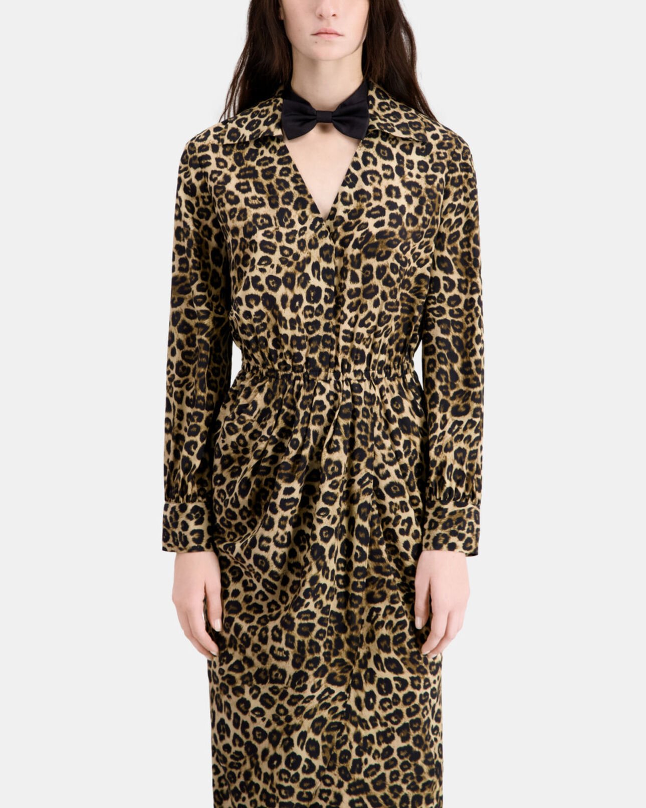 The Kooples FEMME LEOPARD robe mi-longue imprimée en soie