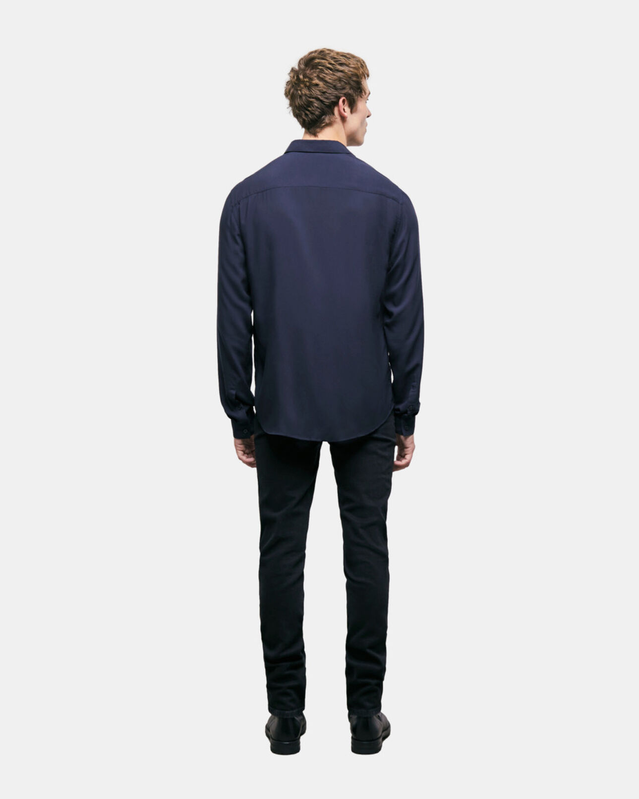 The Kooples MEN DARK NAVY navy blue shirt  with classic collar