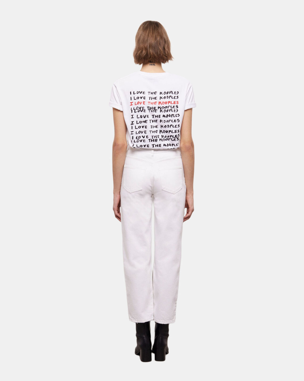 The Kooples FEMME WHITE jean droit blanc