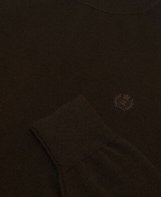 The Kooples HOMME DARK BROWN pull col roulé en laine mérinos marron