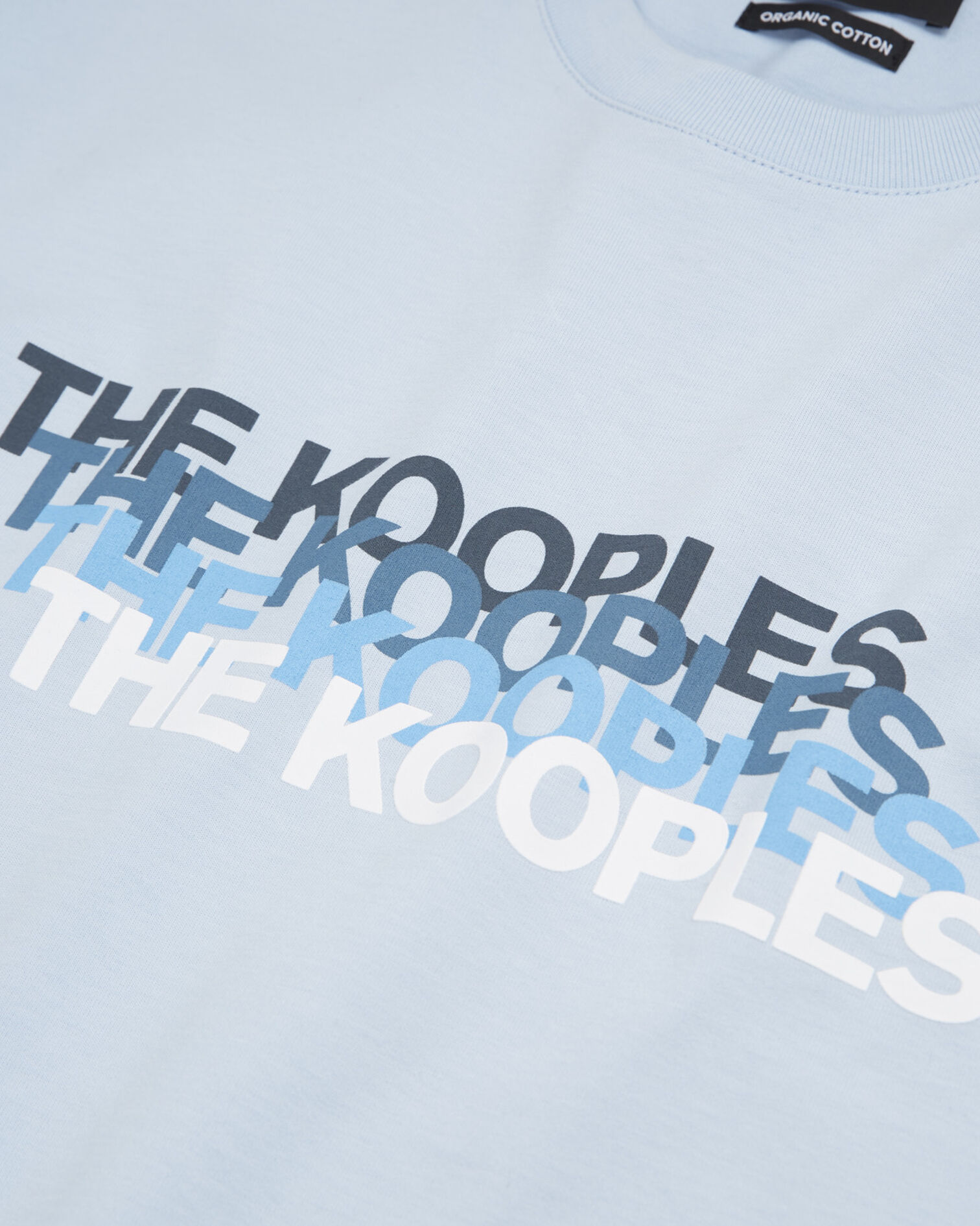 Sky blue T-shirt with faded logo on the chest, BLUE, hi-res image number null