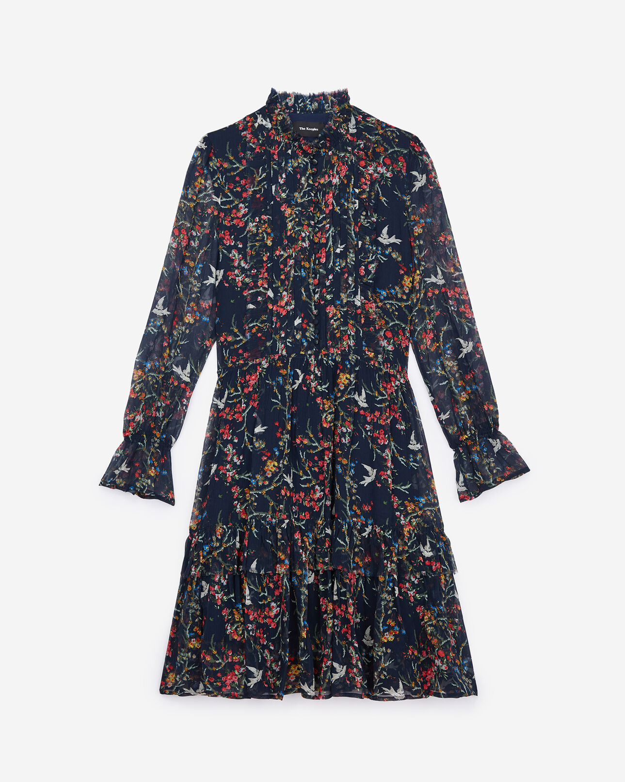 The Kooples MUJER NAVY vestido de seda negro