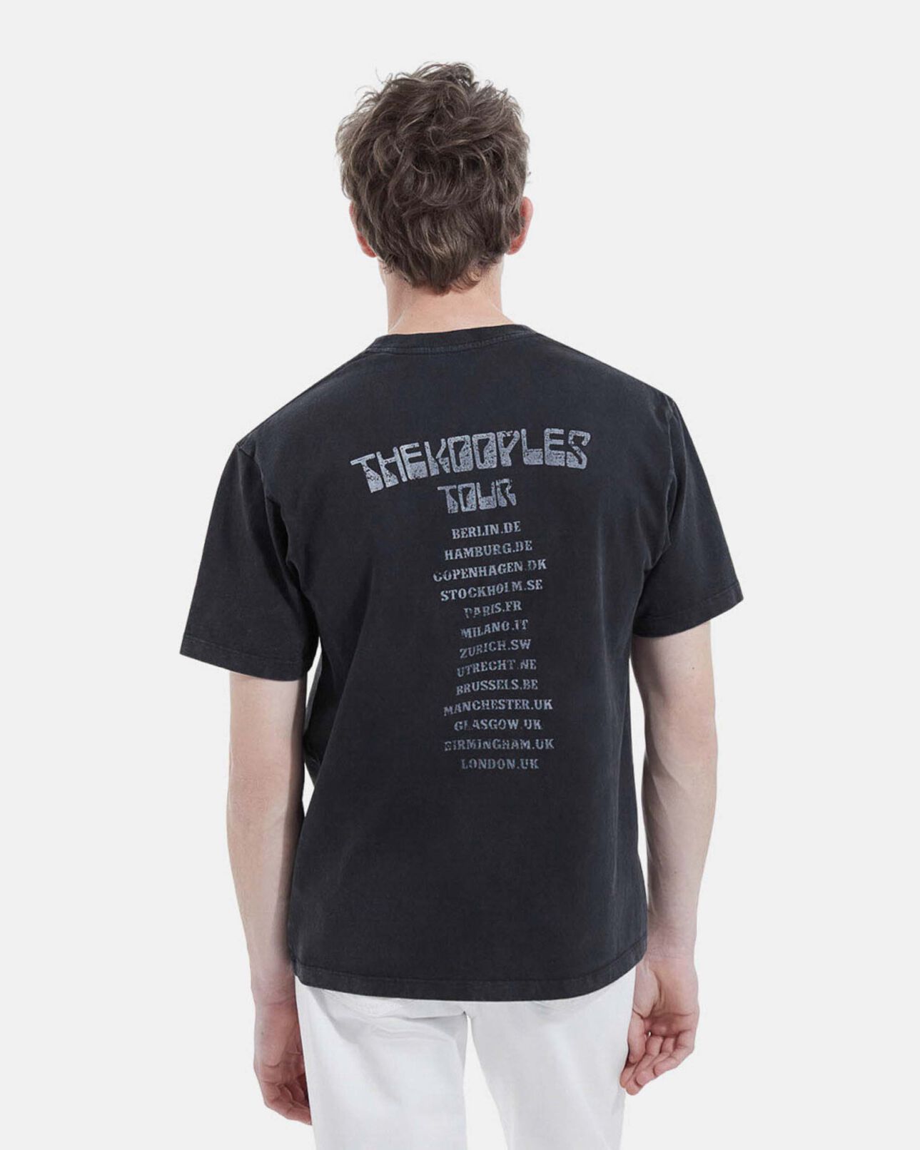 The Kooples MEN BLACK WASHED printed t-shirt