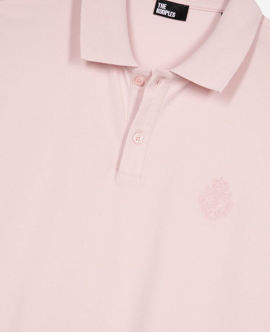 The Kooples MEN LILA piqué polo with classic pink collar