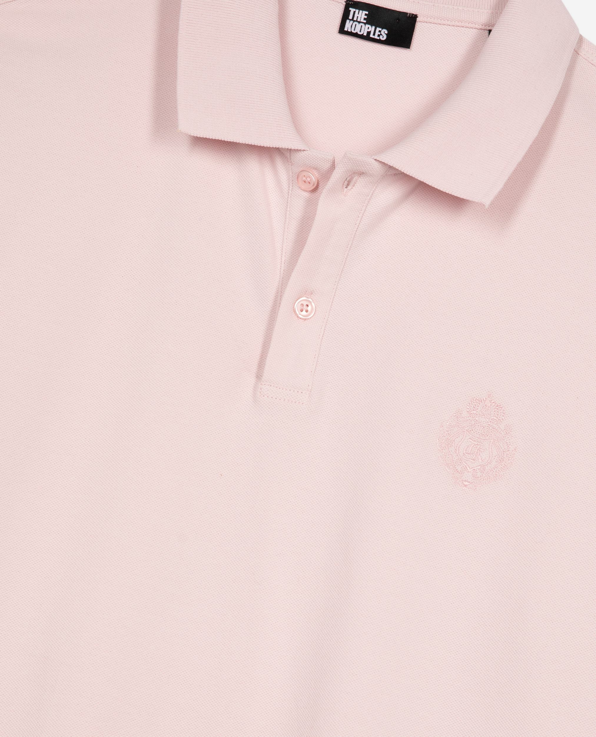 Piqué polo with classic pink collar, LILA, hi-res image number null