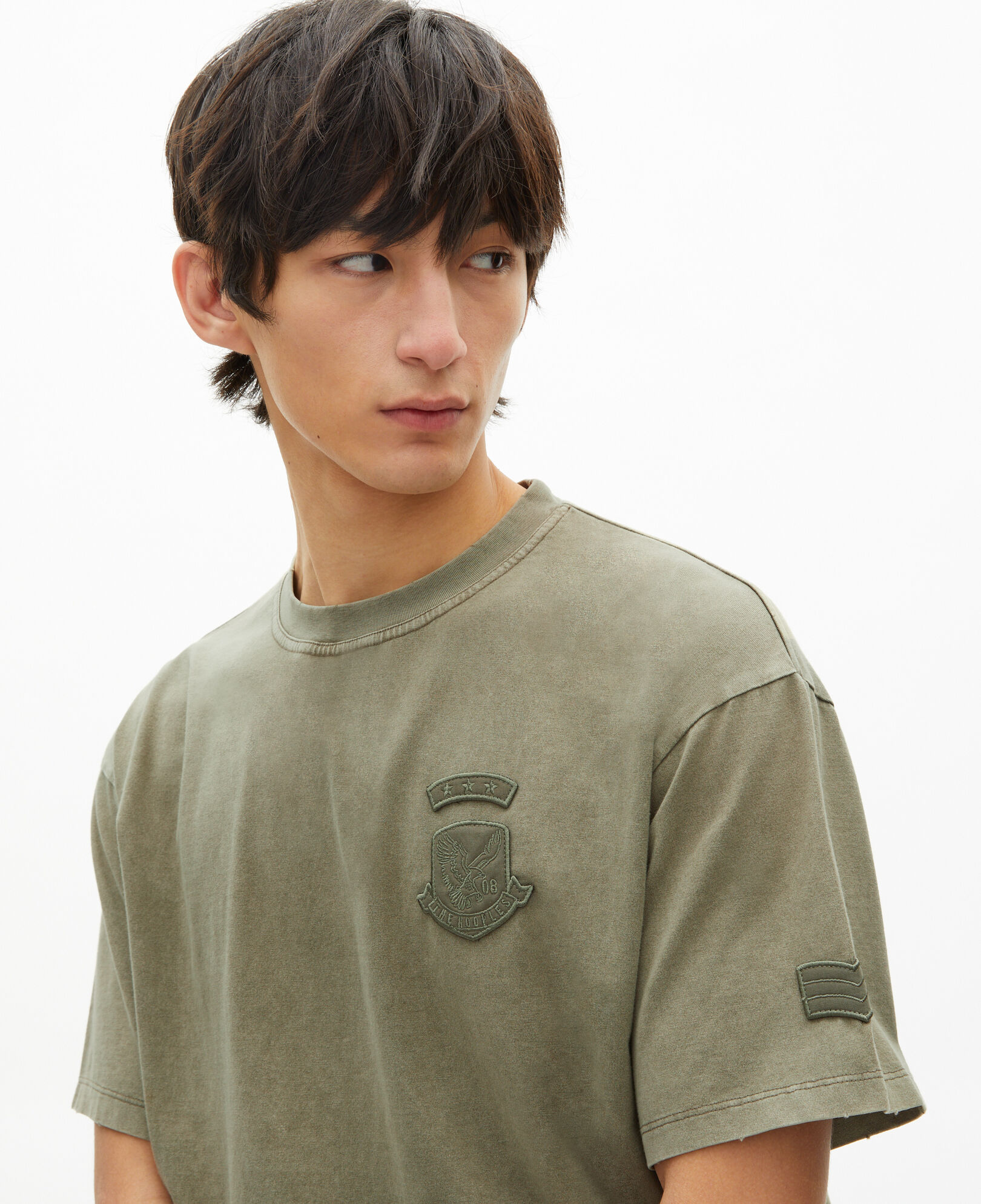 The Kooples HOMME KAKI t-shirt avec patchs kaki