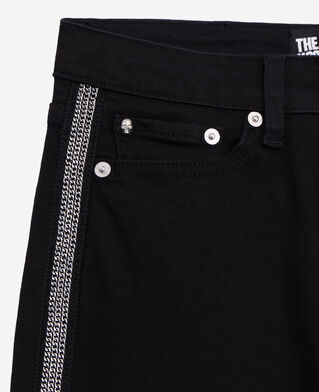 The Kooples MUJER BLACK WASHED vaqueros slim negros cadenas