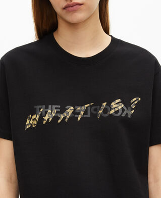 The Kooples DAMEN BLACK t-shirt what is schwarz mit leopardenmuster