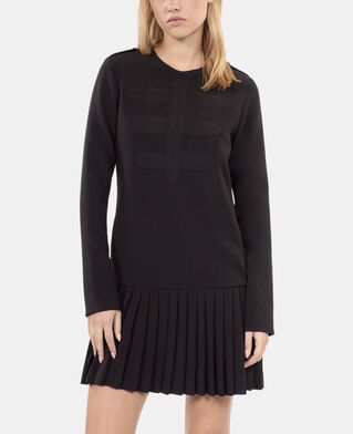 The Kooples DAMEN BLACK schwarzes kurzes faltenkleid