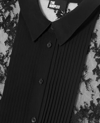 The Kooples WOMEN BLACK black lace sheer shirt