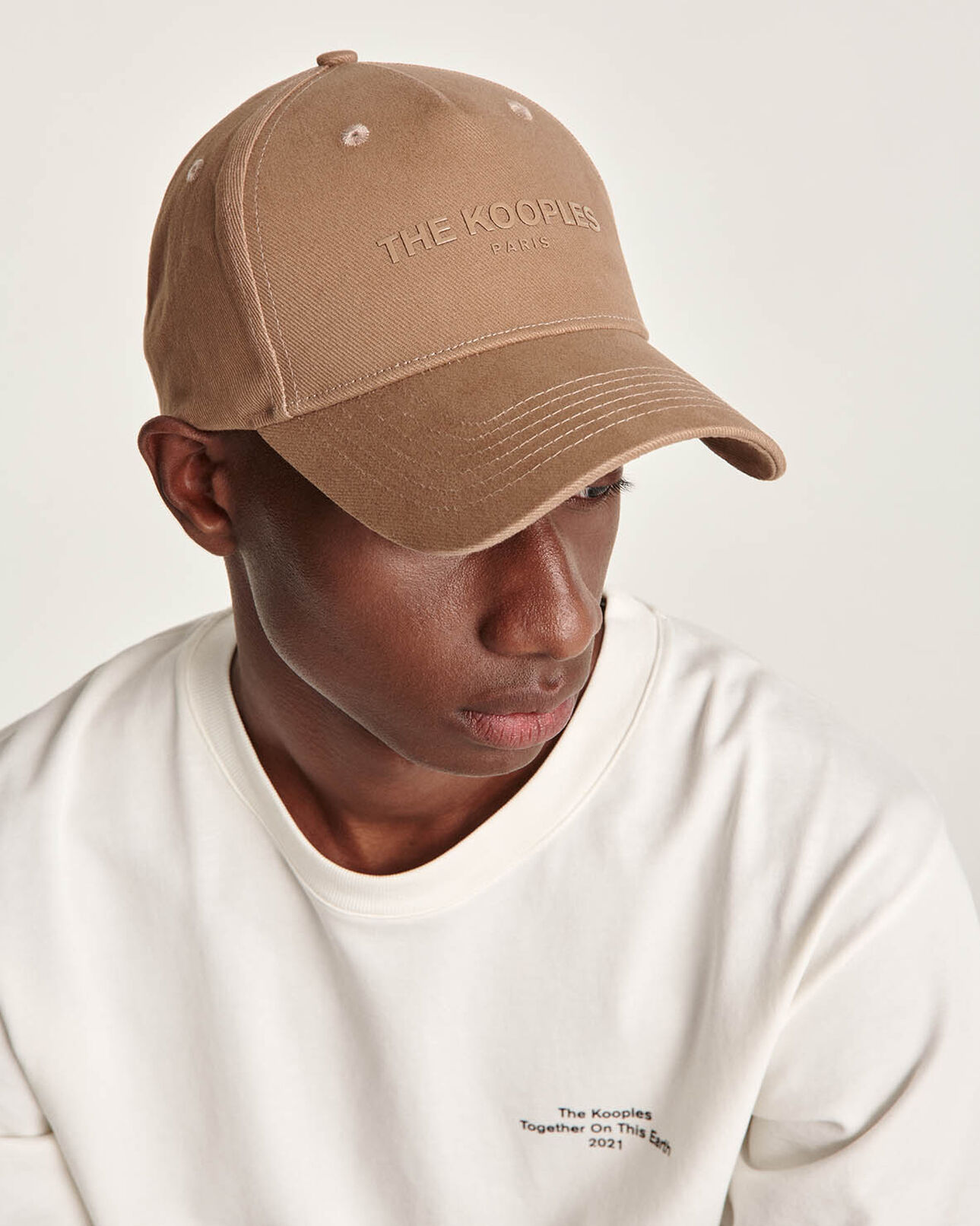The Kooples MIXED BEIGE beige cotton logo cap