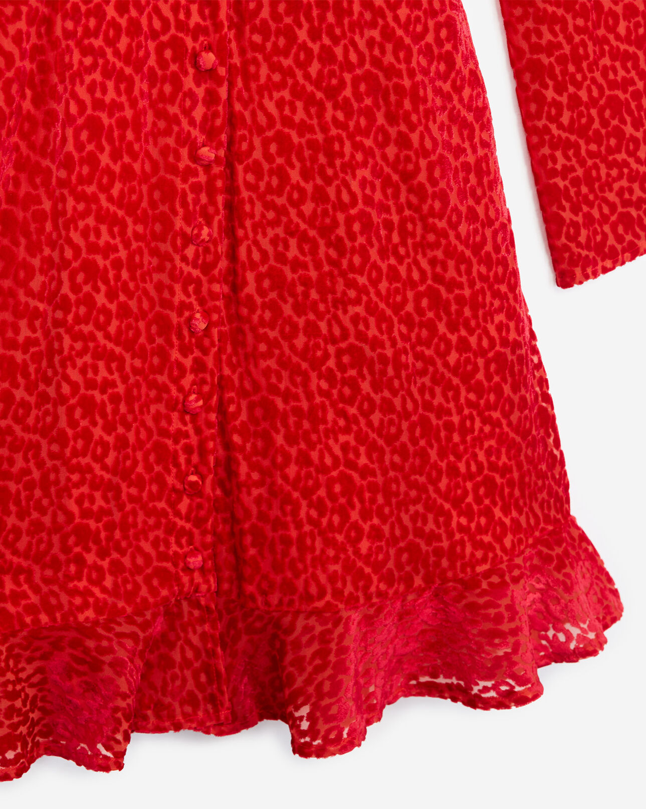 The Kooples FEMME RED robe courte rouge boutonnée smock au dos