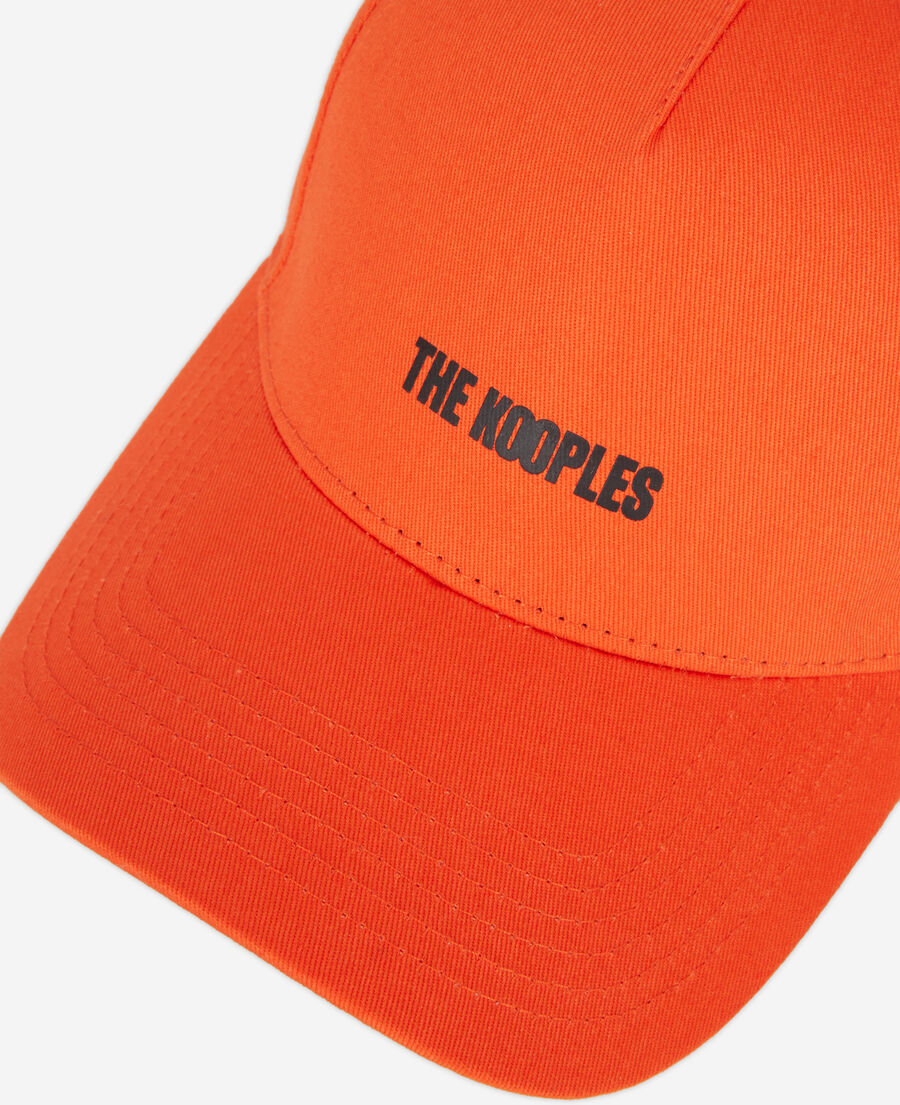 orange cap with logo