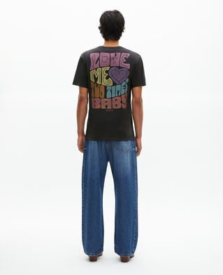 The Kooples MIXED BLACK WASHED the doors x the kooples unisex faded black t-shirt