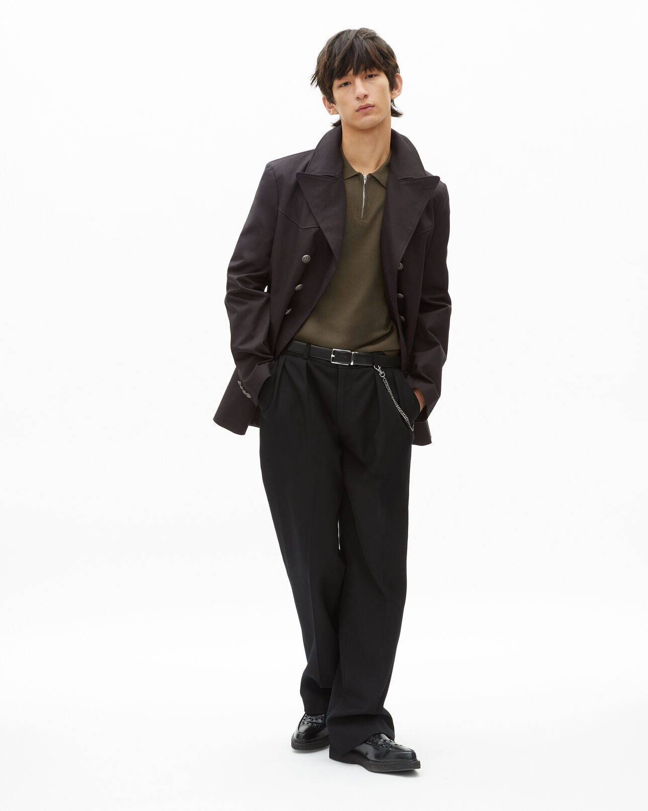 The Kooples H DARK GREY grey cotton coat