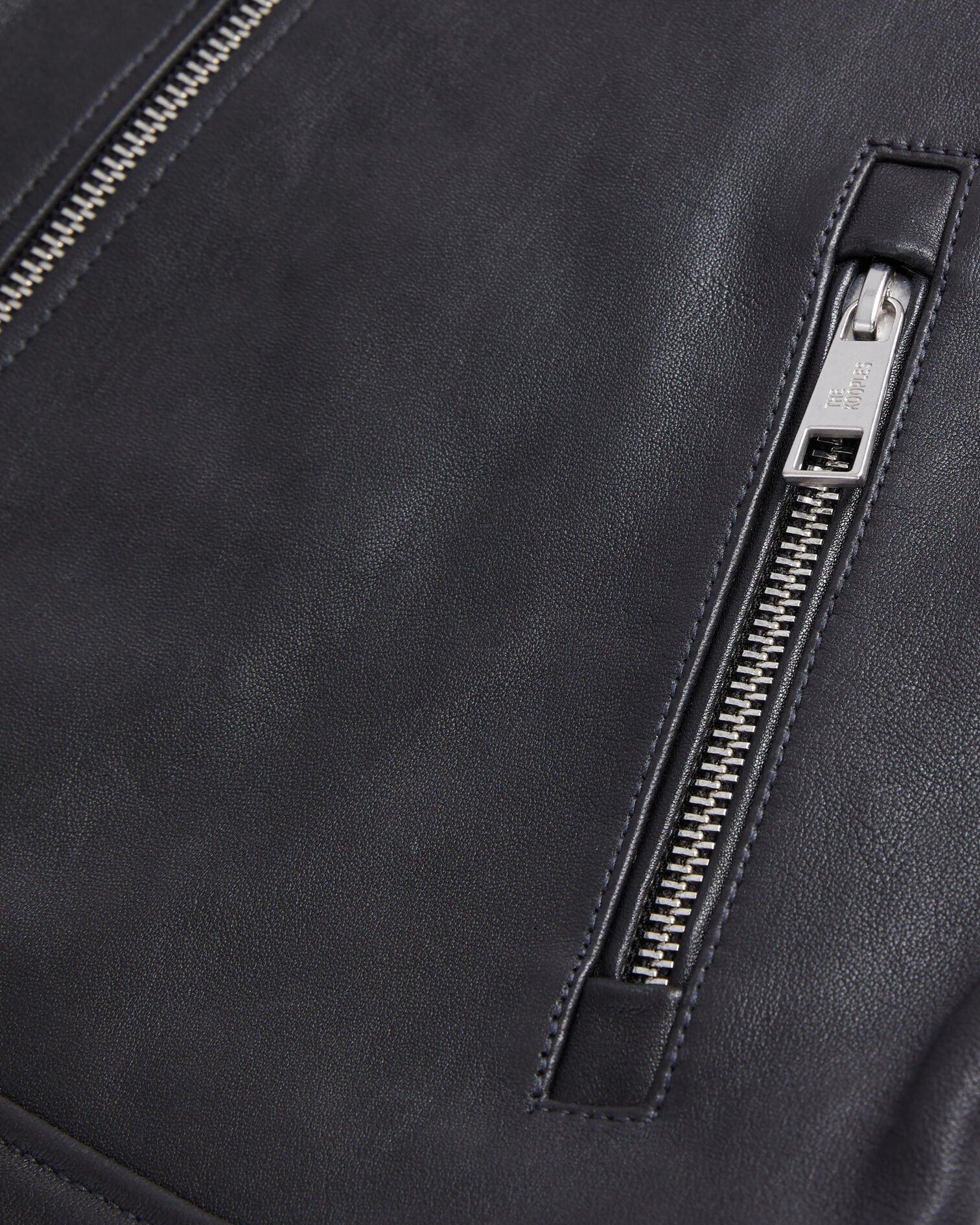 Black leather jacket with quilted details, BLACK, hi-res image number null