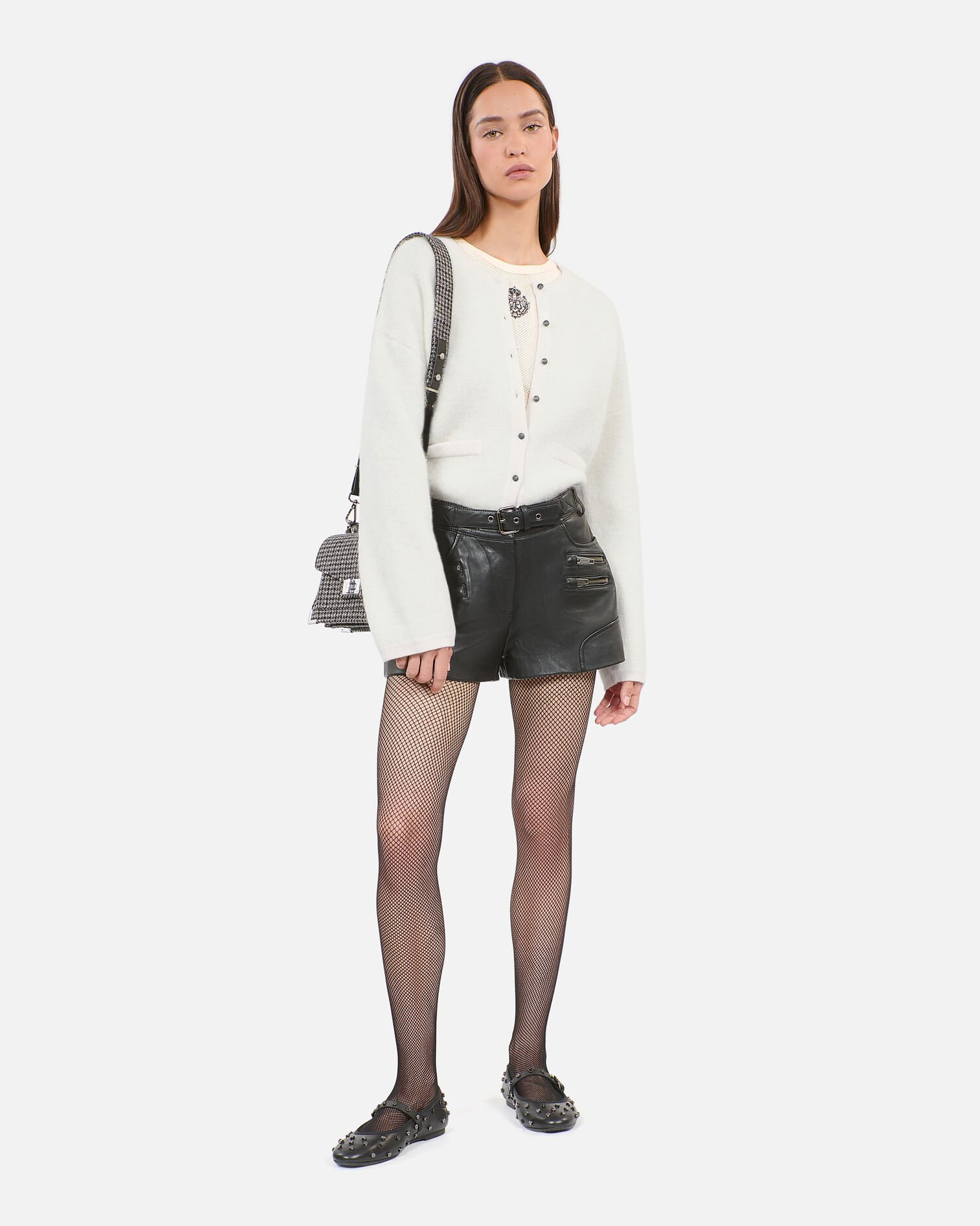 Ecru alpaca and wool cardigan, ECRU, hi-res image number null