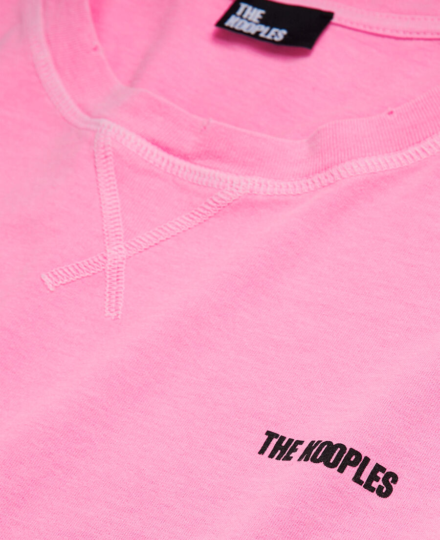 t-shirt homme rose fluo avec logo